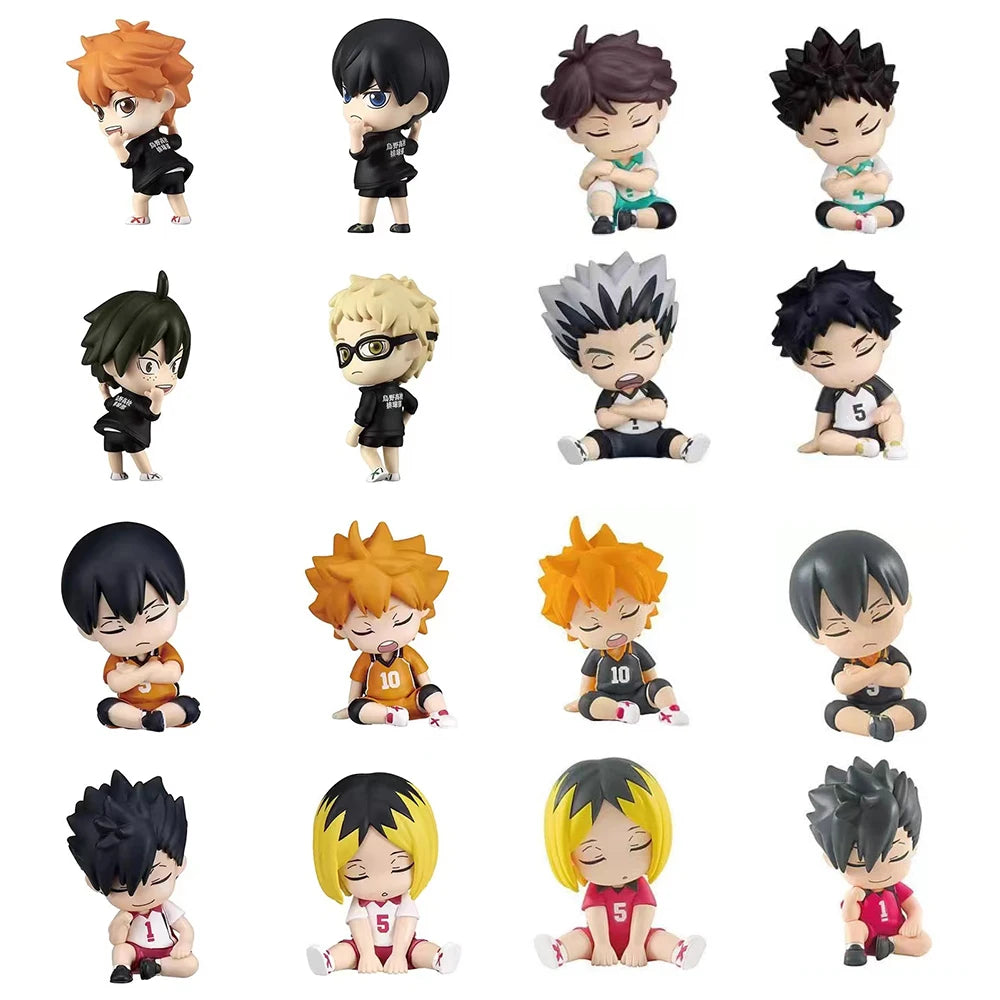 Japanese Genuine Gacha Scale Model Haikyuu Shoulder To Shoulder Sitting Figure Shoyo Hinata Tobio Kageyama Action Figure Toys