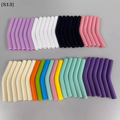 6Pcs/Set Soft Silicone Straw Covers Straws Tips Covers Fit For 9mm Wide Reusable Stainless Steel Straw Nozzles[Q]Q@