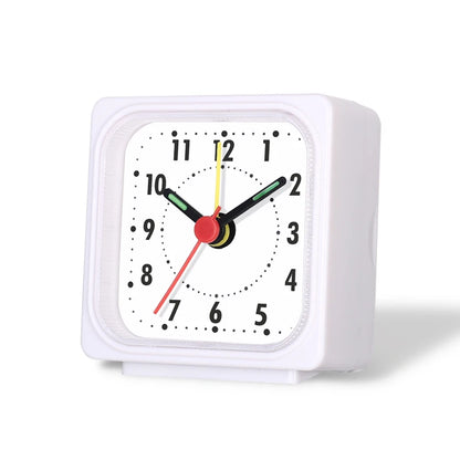 1PC Square Small Alarm Clock Acrylic Frame Quartz Movement Accurate Time Bedside Desk Clock for Bedroom Wake Up Student Clock