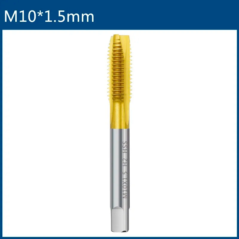 HSS Titanium Coating Screw Tap Drill Bit M2 M2.5 M3 M3.5 M4 M5 M6 M8 M10 M12 Metric Straight Flute Thread Tap Hand Tools
