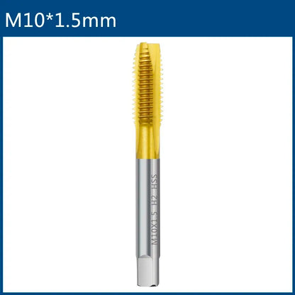 HSS Titanium Coating Screw Tap Drill Bit M2 M2.5 M3 M3.5 M4 M5 M6 M8 M10 M12 Metric Straight Flute Thread Tap Hand Tools