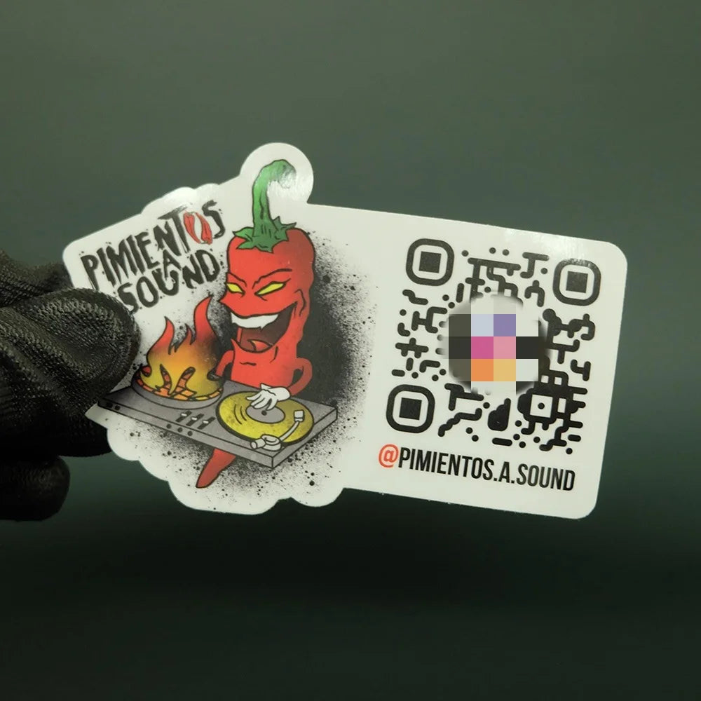 50/100pcs Custom QR Code Logo DIY Image Text Stickers Personalized Adhesive Labels for Social Media Wedding Birthday Brand Gifts
