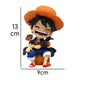 Anime peripheral series new ONE PIECE Luffy Solon Sanji Q-version sitting posture model figurine toy for children birthday gifts