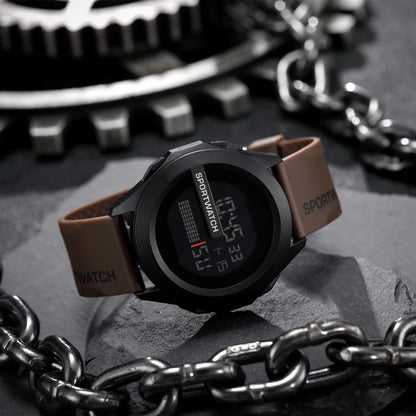 YIKAZE Men Sport LED Watches Top Brand Men Digital Clock Multi-Functional Rubber Man Fitnes Athlete Timekeeping Electronic Watch