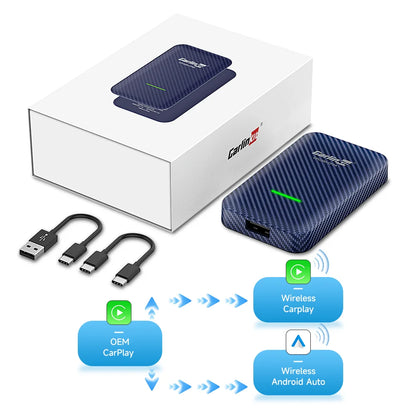 CarlinKit 5.0 2Air &4.0 CP2A Wireless Android Auto CarPlay CarPlay AI Box Online Upgrade WiFi Bluetooth Connect 2-In-1 Smart Box