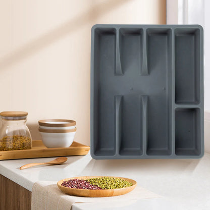 1Pc Kitchen Drawer Cutlery Organizer Silverware Holder Utensil Divider Box Plastic Flatware Storage Tray Home Restaurant Supply