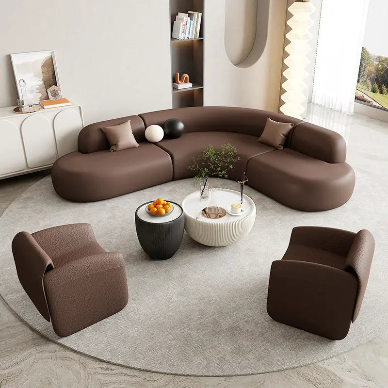 Italian Minimalist Office Sofa Modern High-end Living Room Corner L-shaped Reception Sofa Guest Area Office Furniture FYOS