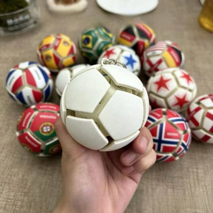 Soccer Keychain Fidget Toy Stress Relief Pendant for Fan Portable Decompression Ball with Gift Box Multi-National Team Souvenir