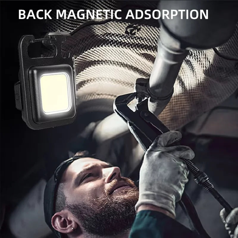 Convenient Carry-on Keychain Camping Light Multi-function COB Rechargeable Emergency Light Mini High Bright Camping Lights