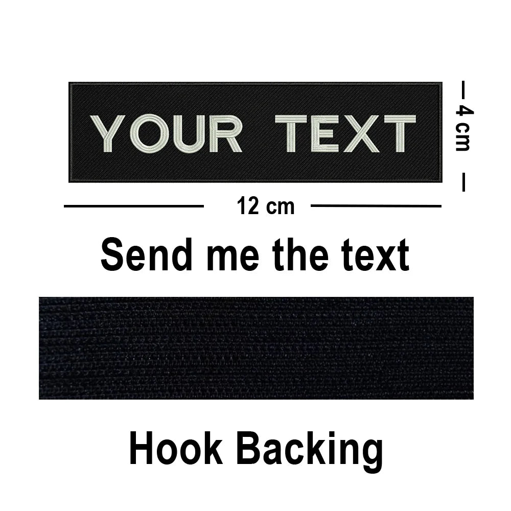 Custom Big Size Patches Personalized Name Embroidered Patch Stripes Badge Emblems Iron On Or Hook Loop Applique For Clothes
