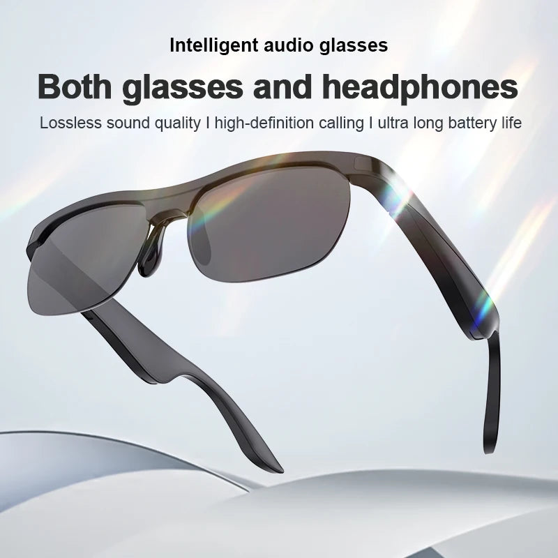 Lenovo New AI Smart Glasses Bluetooth V5.3 Sunglasses Glasses with Audio Mic AI Calling Real-time Smart Sunglasses for Men Women