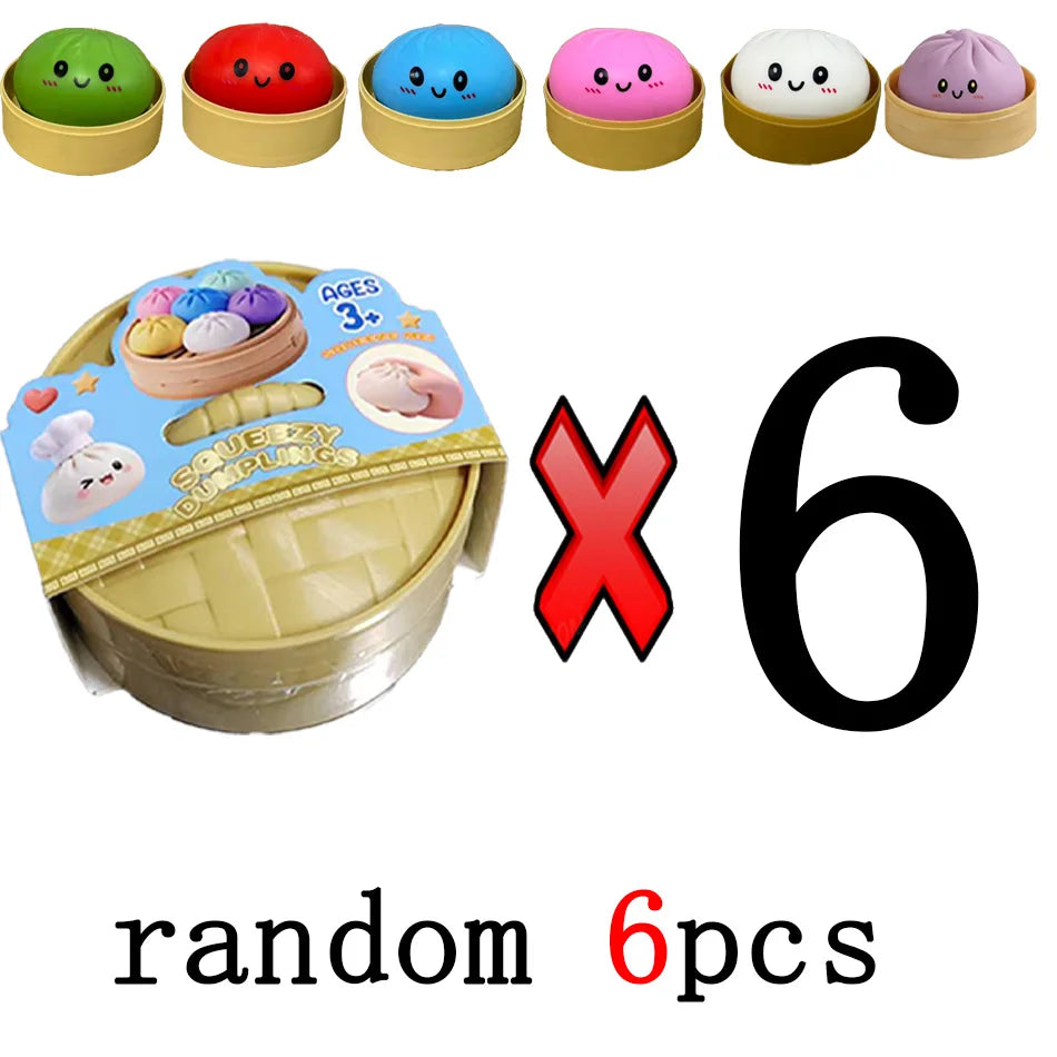 Glitter dumpling squishies Glitter Dumpling Squishy with Box Dumplings Sensory Dumpling Pressure Toy for Stress Relief