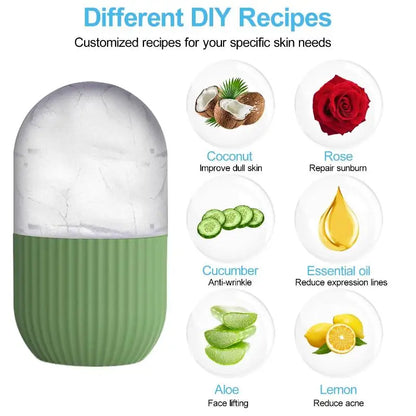 [ZY]Ice Face Roller Ice Cube Beauty Massage Silicone Ice Mold Eye Puffiness Ice Facial Roller Shrink Pores Multifunctional Mold