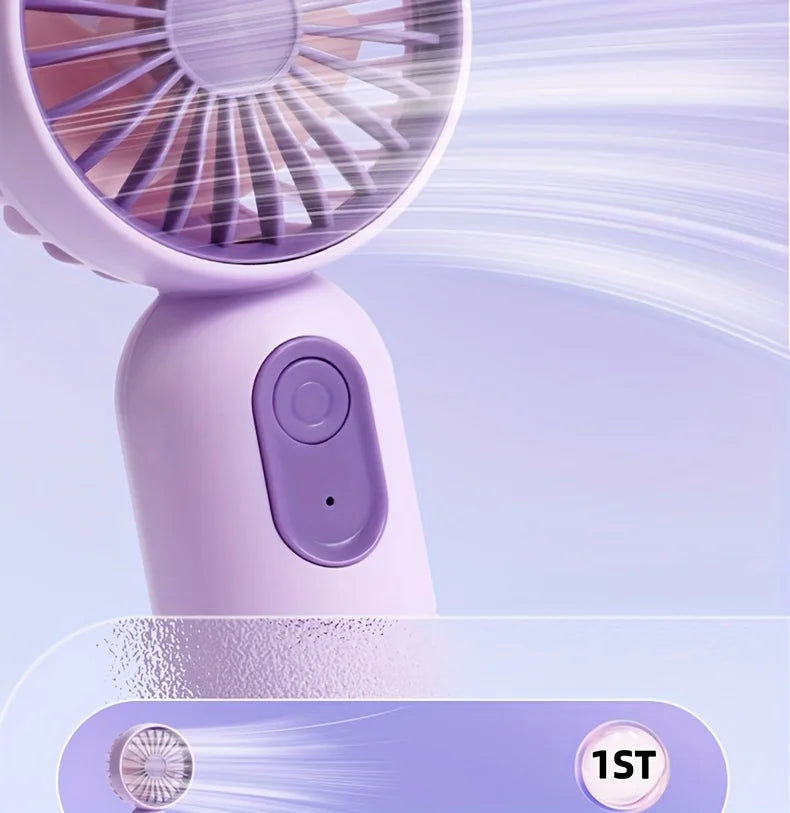 USB Mini Rechargeable Portable Fan with 3 Speeds, Handheld Fan for Gift Choice, Perfect For Office, Outdoor, Travel, Camping