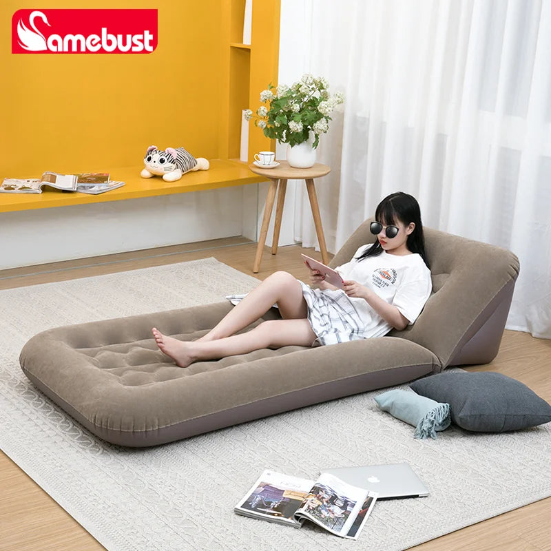 CAMEBUST Inflatable Sofa Bed Lounge Camping Inflatable Sofa Garden Outdoor Airbed for Balcony Portable Folding Inflatable Couch