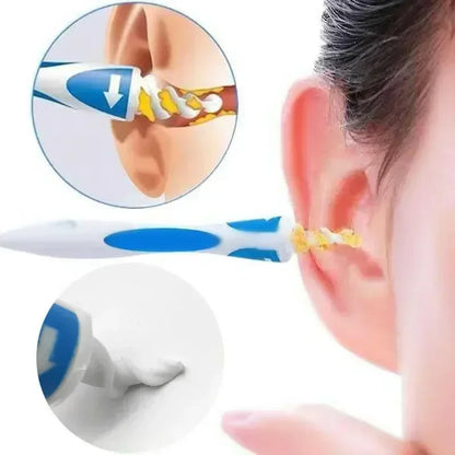 Soft Silicone Ear Wax Removal Tool with 16 Spiral Replacement Heads Ear Cleaning Ear Cleaner Plugs for Ear Care