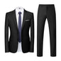 Men's Suit (Blazer+Pants) Fashion Business Casual Slim-fit Wedding Gentleman Solid Color Full Professional Interview Formal Suit