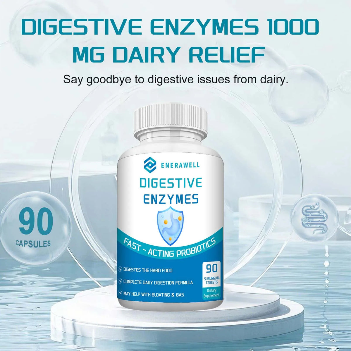 Digestive Enzymes Supplement - Digestion and Intestinal Health for Adults Men and Women, Promotes Nutrient Absorption