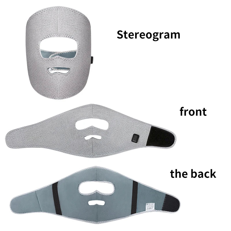 Electric Heated Facial Mask Red Light Facial Massager Relieves Facial Muscle Relaxation Hot Compress Anti-fatigue