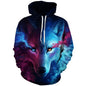 2023 Men's Oversized Hoodie 3D Wolf Animals Pattern Ferocious Warrior Fashion Sweatshirt Loose Street Funny Tracksuits Fitness