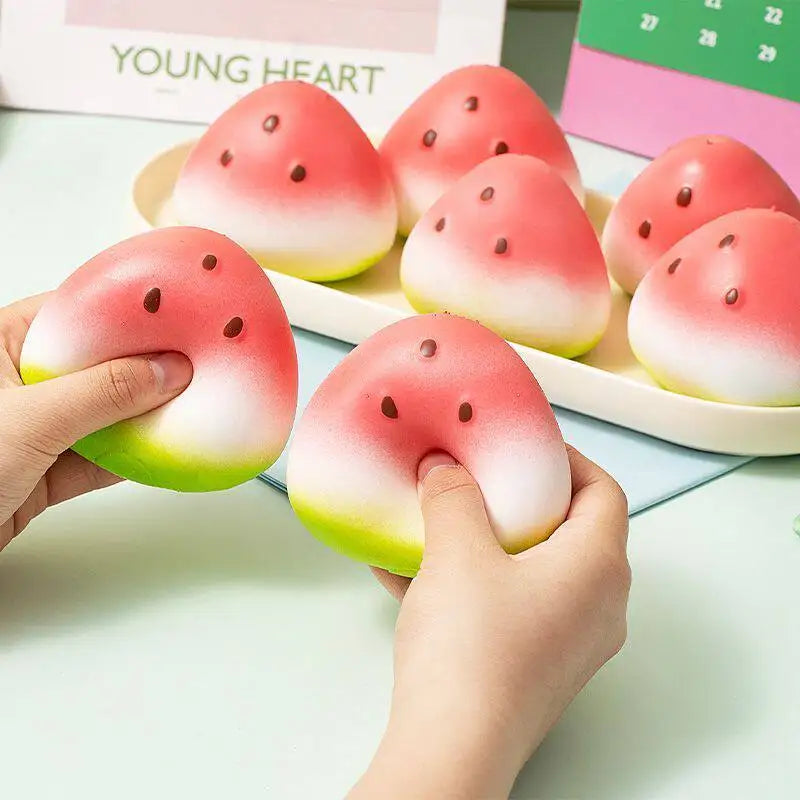 1pc Squishy Watermelon Fidget Toy Anti-Stress Slow Rising Fruit Pinch Squeeze Stress Reliever Funny Pressure Reducer Prop
