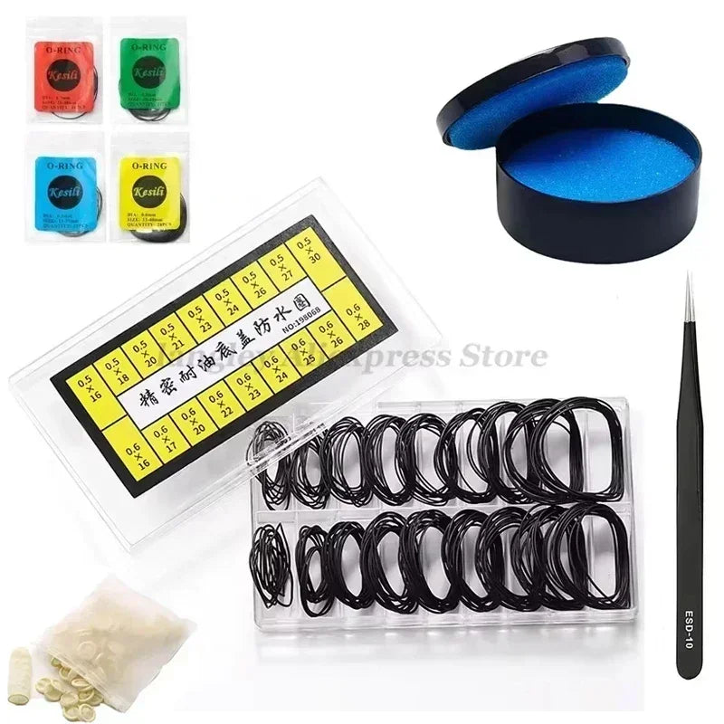 Watch Gasket Grease Watch Case Rubber Waterproof O-Ring Seal 0.5/0.6/0.7/0.8mm Oil-resistant Watch Repair Tool for Watchmaker