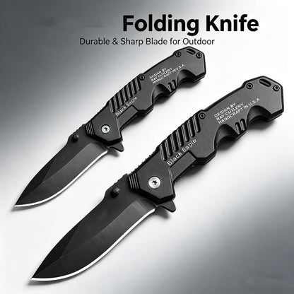Stainless steel multi-functional folding knife, outdoor camping, wild exploration, survival, portable household fruit knife