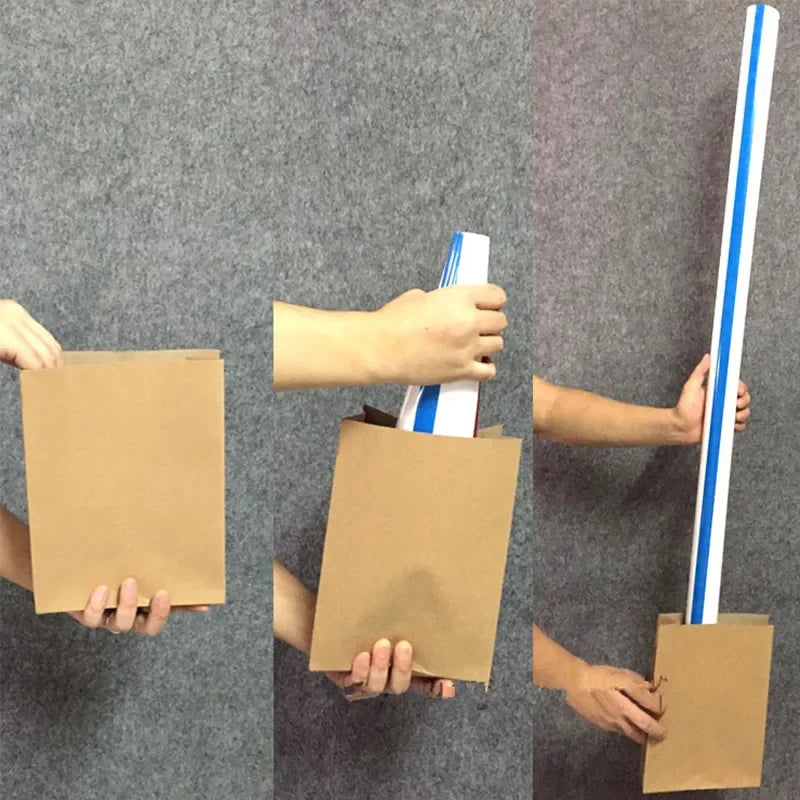 Magic Trick Appearing Big Straw from Empty Bag - Close-up Illusion Stage Prop, Magician Toy for Funny Street Performances