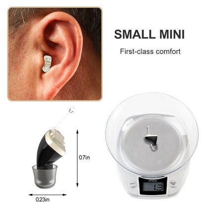 Hearing Aid CIC Intelligent Sound Amplifier Invisible Hearing Aids For Deafness/Elderly With A10 Battery Portable Audifonos