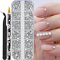 12grids Half Round Pearls Beads 3D Nail Charms 1.5/2/2.5/3/4/5mm White Flatback Pearls Nail Jewelry Nail Craft Pearl Rhinestones