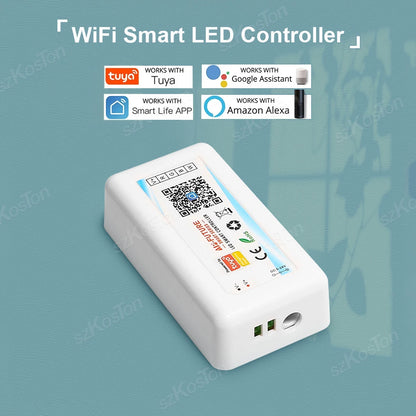 Tuya WiFi Smart LED Controller RGB/RGBW/RGBCCT Single Color Dimmer DC5V-24V LED Strip Remote Switch Works with Alexa Google