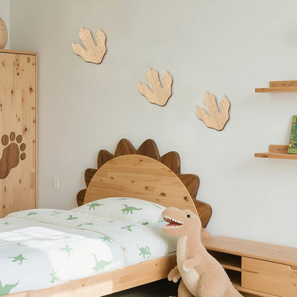 3Pcs Wooden Dinosaur Footprint Wall Stickers Dinosaur Foot Wall Stickers for Baby Room Wall Decor Dinosaur Wall Art Decorations