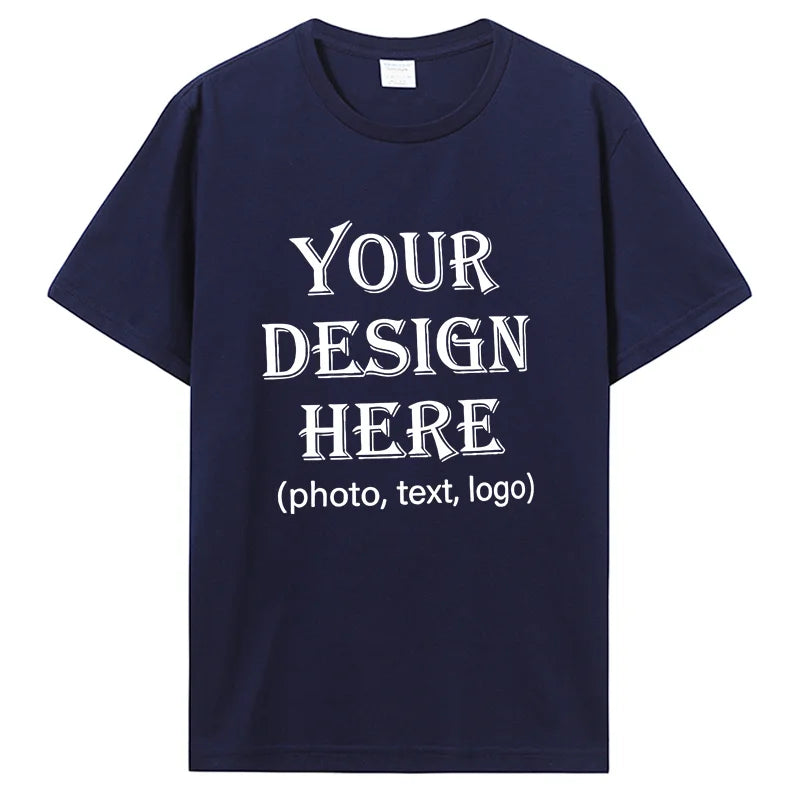 Custom Personalized Front And Back Add Your Own Text Design T-Shirt Cotton Harajuku Tee DIY Your Like Photo Or Logo Tshirt