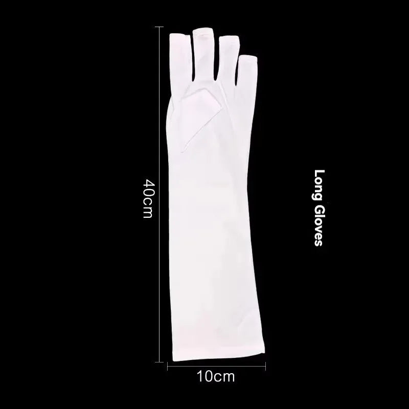Professional Anti-UV Gel Gloves for Manicures - Stretchy Fingerless Protection for Nail Art Home And Outdoor Use