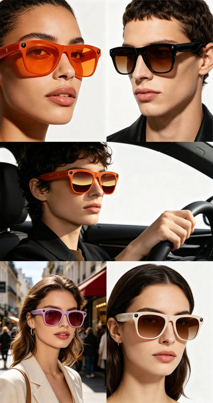 Lenovo 8KHD 2400W Upgrade Smart AI Glasses Women Men Color Changing Photo Video Voice Call Translation Motorcycle Glasses