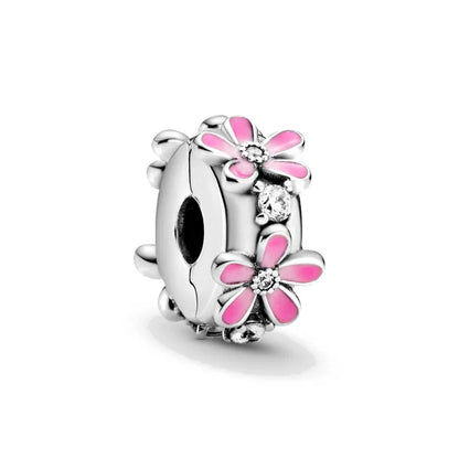 2025 Hot selling 925 Silver Pink Bird Moon Pendant Suitable for European Bracelets DIY Accessories Women's Charm Jewelry Gifts