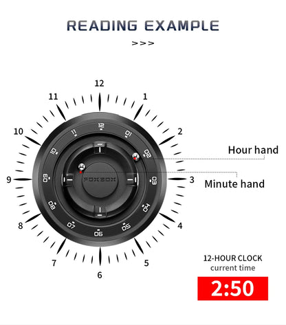 FOXBOX Watch Planet Design Fashion Floating Magnetic Pointer Free Ball Bearing Creative Simple Waterproof Quartz Watch for Men
