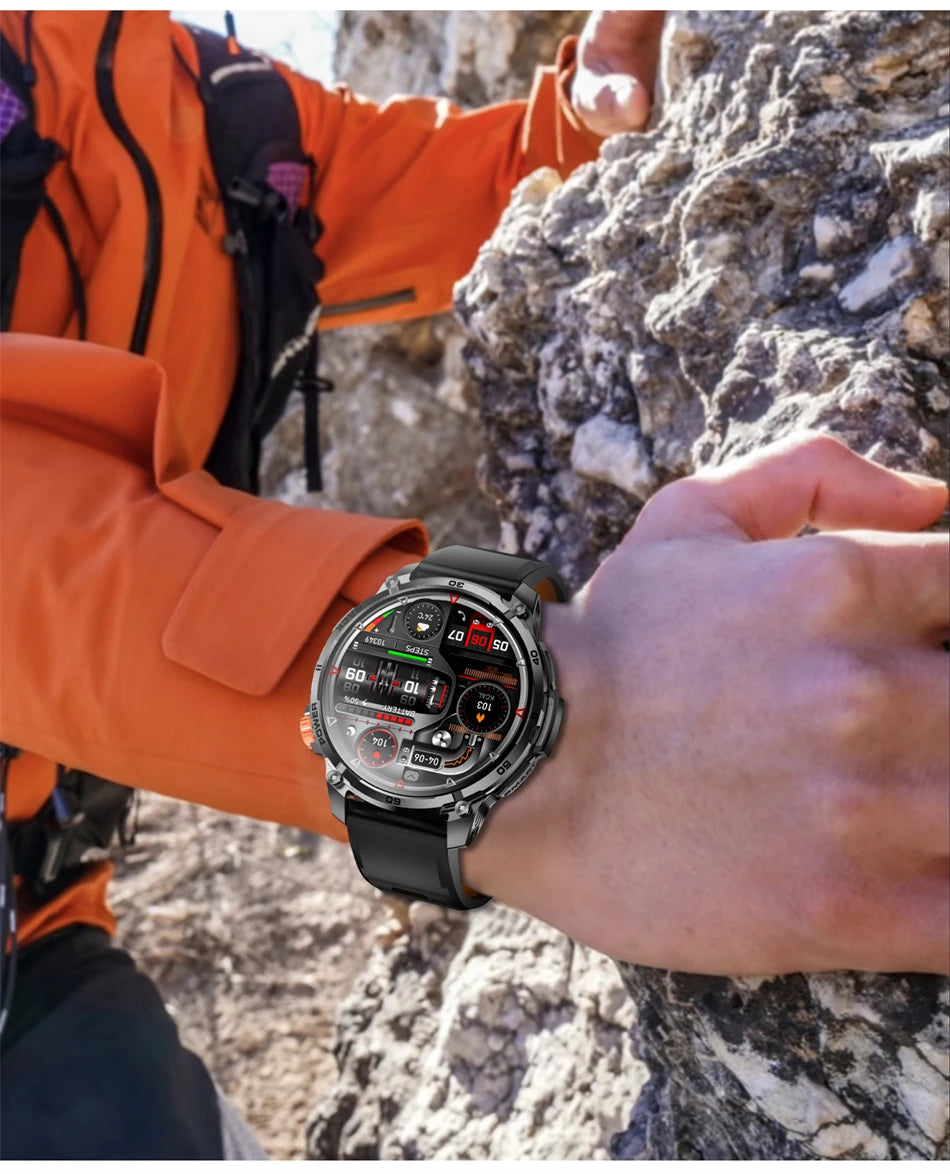 T-Rex 3 Military 1000mAh Super Capacity Battery Men Smart Watch 1.75" HD Screen Call 5ATM Waterproof Sport Smart Watches For Men