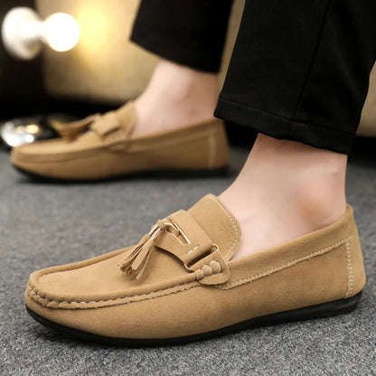 Summer Men's Casual Shoes For Men Faux Suede Leather Loafers Man Moccasins Comfy Breathable Slip-on Flat Shoes Man Driving Shoes