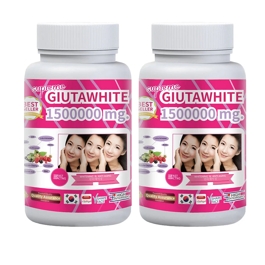 Gluta White 1500000mg Skin Whitening & Antioxidant Detox Supplement for Women & Men, Aging Defense, Blood Balance, Immune Health
