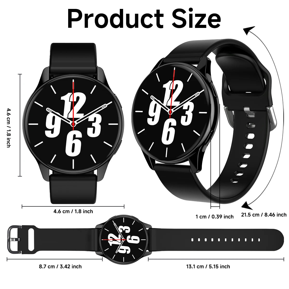 Smart Watch HD Touch Screen Heart Rate Sleep BP Health Monitoring For Android&IOS Phone BT Call Sport Smartwatch For Men Women