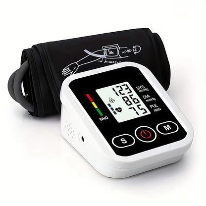 Upper Arm Blood Pressure Monitor Heart Rate Health Blood Pressure Detector Arm Cuff Digital BP Meter Pluse Automatic Tensiometer