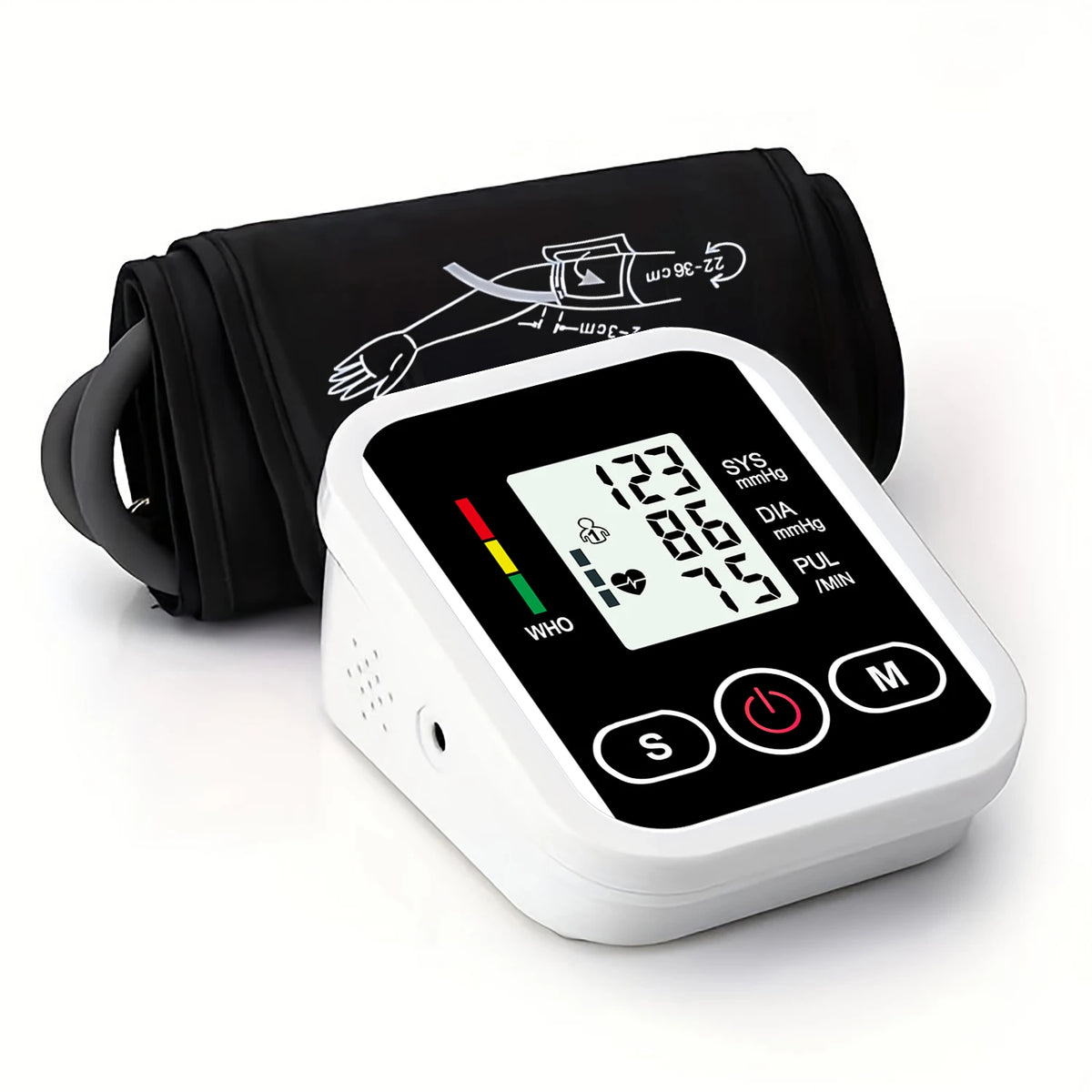 Medical Care Blood Pressure Monitor Test Kit Upper Arm Cuff Automatic Sphygmomanometer Digital BP Meter Use USB Cable or Battery