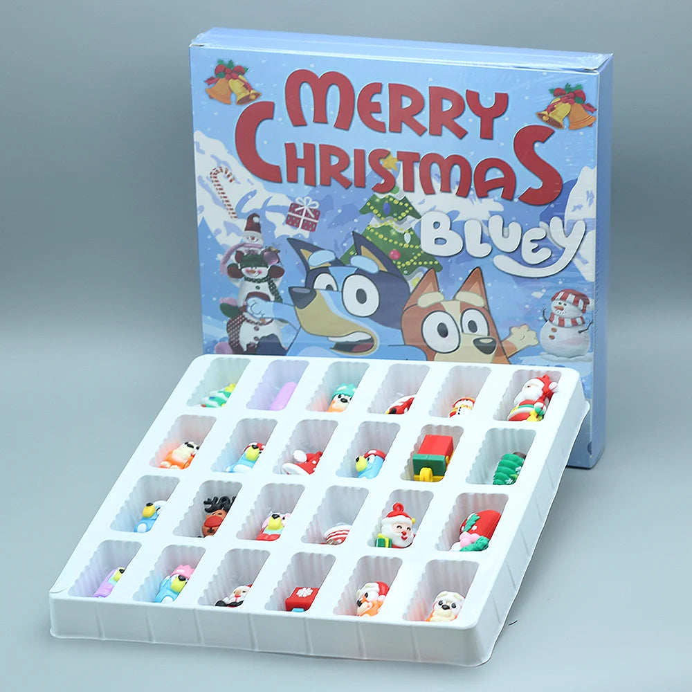 2026 New Bluey Blind Box Christmas Advent Calendar Christmas Blind Box 24-Day Countdown Surprise Box Children'S Toys Giftq
