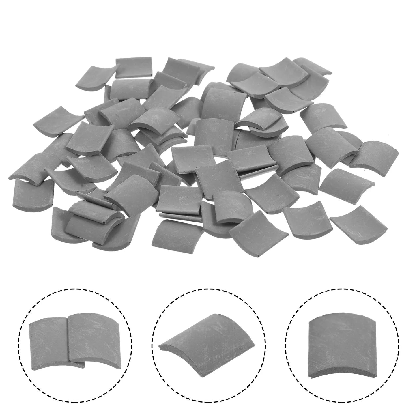 70pcs Mini Roof Tiles Miniature Simulated Roof Tiles Models Pottery Clay Roof Tiles DIY Miniature House Props 1.7x1.6cm