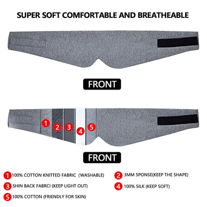 Cotton Silk Sleep Mask Blindfold Eye Cover Eye Patch Women Men Soft Portable Blindfold Travel Eyepatch Sleeping Eye Mask