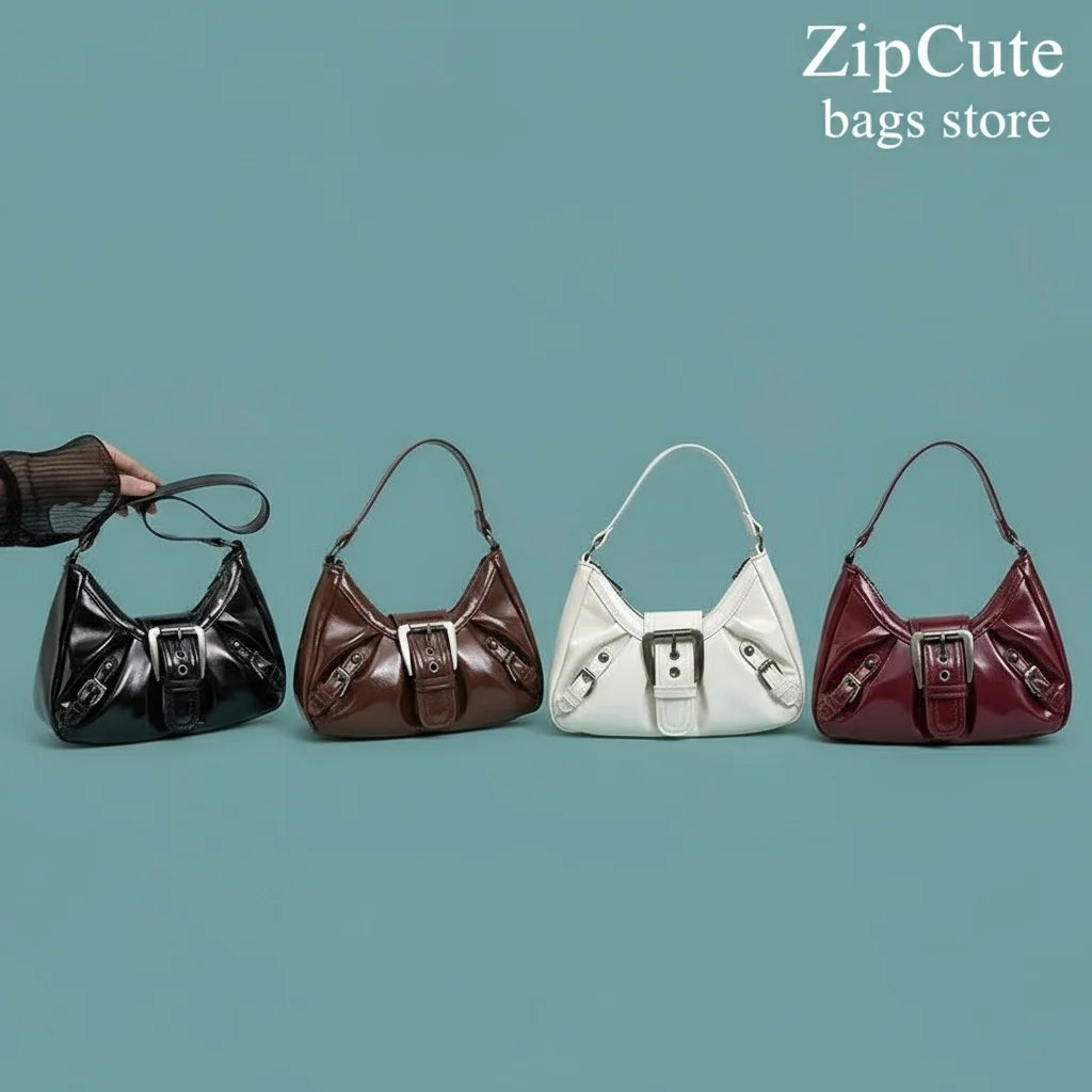 Retro Y2K  Pleated Hobo Shoulder Bag for Women Hot Selling Maillard Style Underarm Bag Clutch Handbags for Travel Work Shopping