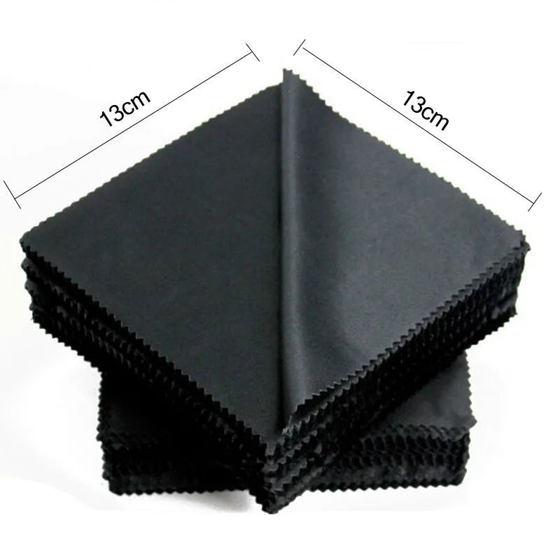 1/20/100/300 pcs/lot Black Microfiber Sunglasses Eyeglasses Cleaning Cloth 13*13cm Glasses Eyewear Clean Lens Cloth Accessories