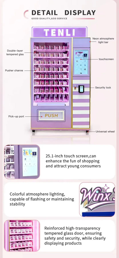 Touch Screen Eyelash Earring Vending Machine AI Virtual Trial Card Reader for Shopping Mall Retail Free Custom Stickers