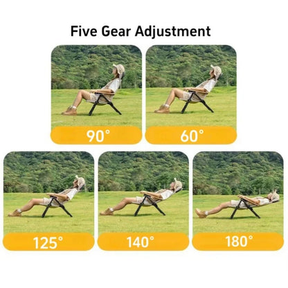 New Upgraded Kermit Chair 5 Gear Adjustable Angle Folding Chair Outdoor Camping High Back Chair Garden Recliner Fishing Chair